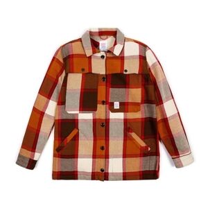 Topo Designs Women's Mountain Shirt Jacket - Brown/natural Plaid - Medium